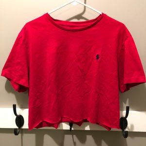 Red Polo Ralph Lauren Crop Top